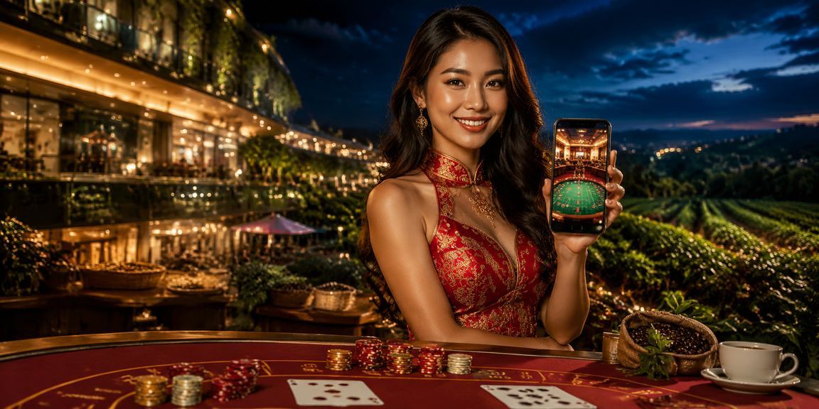 Cảnh quan Sapa với người dùng trong trang phục truyền thống kiểm tra thưởng cashback trên điện thoại